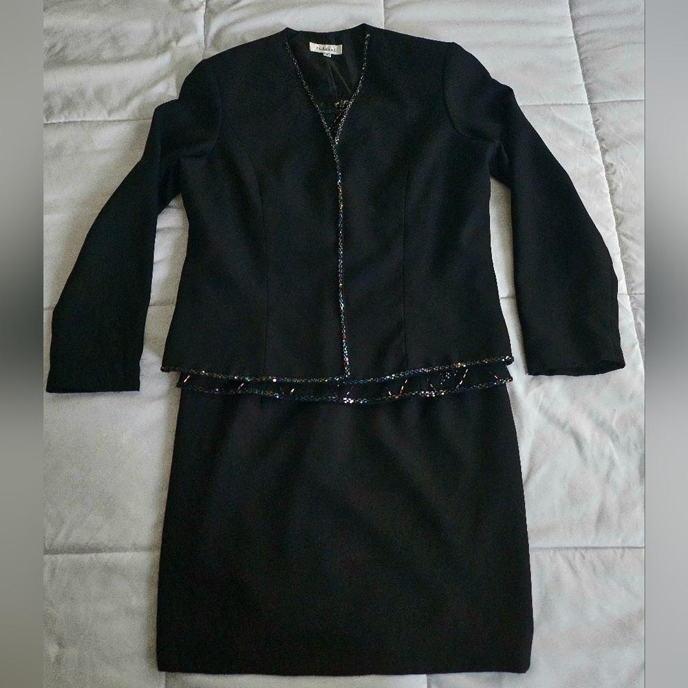 Elegant Black Blazer with Sequin Trim